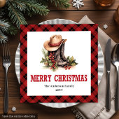 Farmhouse Christmas napkins buffalo plaid style