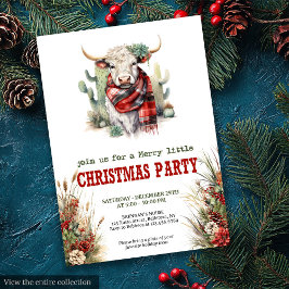 Farmhouse Christmas party printable red green  招待状
