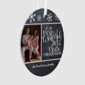 Farmhouse Christmas Photo Slate Grey Snowflake オーナメント (正面)