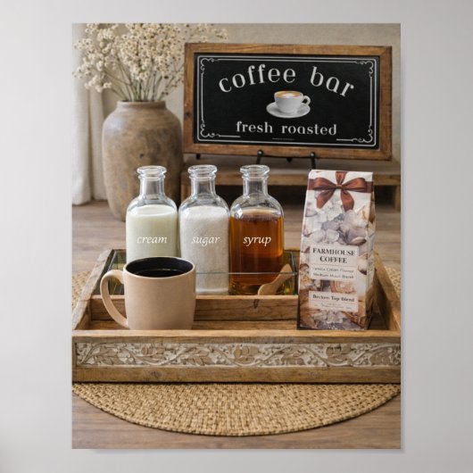 Farmhouse Coffee Bar Still Life Decor | ポスター (正面)