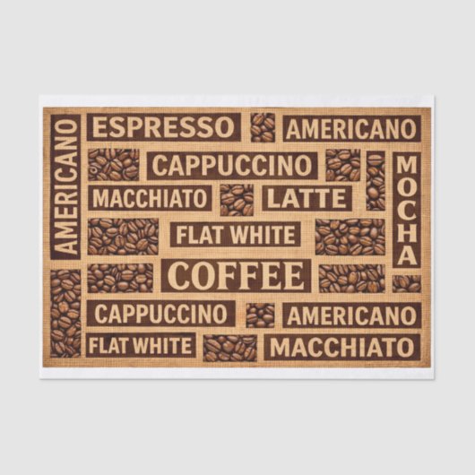 Farmhouse Coffee Lover Typography DC1 Decoupage 薄葉紙 (正面)