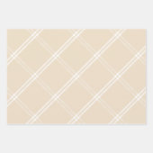 Farmhouse Country Chic Cream Plaid & Diamonds ラッピングペーパーシート (正面2)