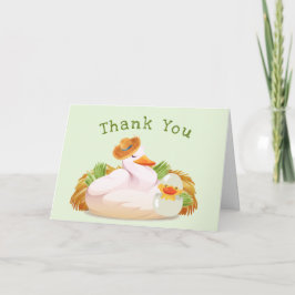 Farmhouse Duckling Hatching Soon ベビーシャワー サンキューカード