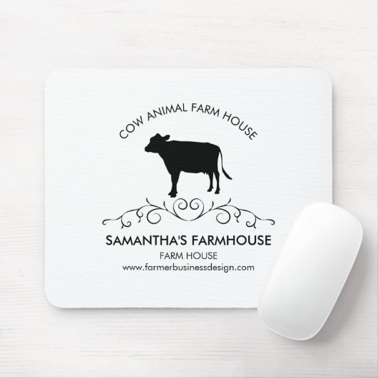 farmhouse Farm Cow Silhouette マウスパッド (マウス)