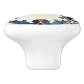 Farmhouse Folk Flower Mediterranean Blue Orange セラミックノブ (側面)