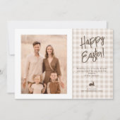 Farmhouse Gingham And Bunny Easter Family Photo カード (正面)