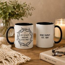Farmhouse Life Starts and Ends w/Family コーヒーマグ マグカップ