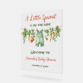 Farmhouse Little Sprout Clothesline Baby Shower アクリルサイン (傾斜)