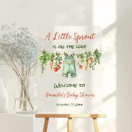 Farmhouse Little Sprout Clothesline Baby Shower アクリルサイン