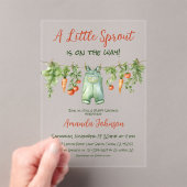 Farmhouse Little Sprout Clothesline Baby Shower アクリル招待状 (インサイチュ (ポータブル))