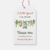 Farmhouse Little Sprout Clothesline Baby Shower ギフトタグ (正面)