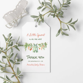 Farmhouse Little Sprout Clothesline Baby Shower ギフトタグ