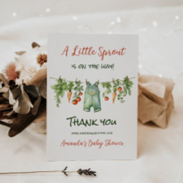 Farmhouse Little Sprout Clothesline Baby Shower サンキューカード
