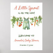 Farmhouse Little Sprout Clothesline Baby Shower ポスター (正面)