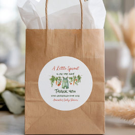 Farmhouse Little Sprout Clothesline Baby Shower ラウンドシール