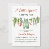 Farmhouse Little Sprout Clothesline Baby Shower 招待状 (正面)