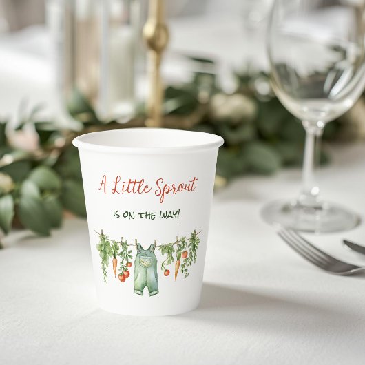 Farmhouse Little Sprout Clothesline Baby Shower 紙コップ