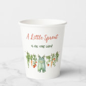 Farmhouse Little Sprout Clothesline Baby Shower 紙コップ (正面)
