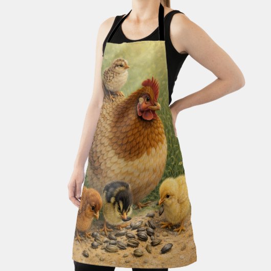 Farmhouse Mother Hen and Baby Chicks Apron エプロン (インサイチュ)