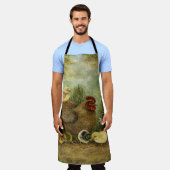Farmhouse Mother Hen and Baby Chicks Apron エプロン (着用した状態)