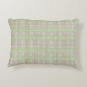 Farmhouse Neutral Sage Plaid アクセントクッション (裏面)