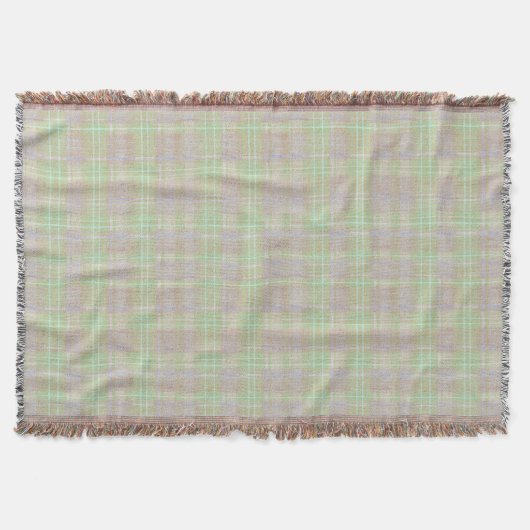 Farmhouse Neutral Sage Plaid スローブランケット (正面)