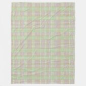 Farmhouse Neutral Sage Plaid フリースブランケット (正面)