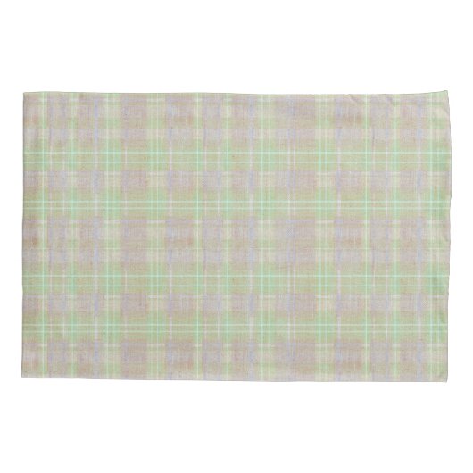 Farmhouse Neutral Sage Plaid 枕カバー (裏面-左)