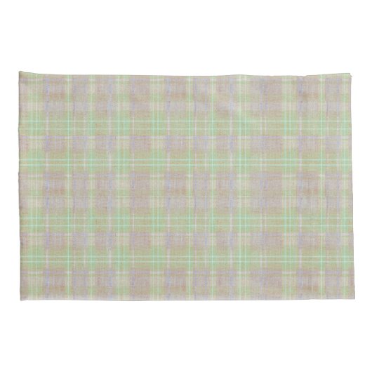 Farmhouse Neutral Sage Plaid 枕カバー (裏面-右)