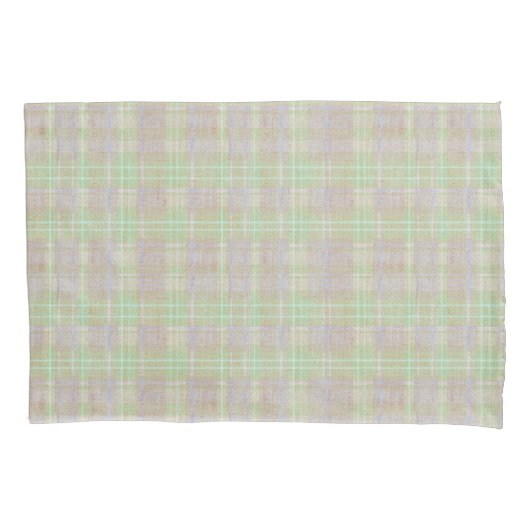 Farmhouse Neutral Sage Plaid 枕カバー (正面左)