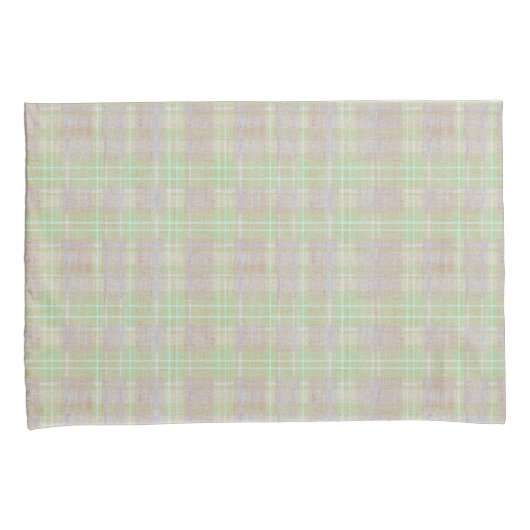 Farmhouse Neutral Sage Plaid 枕カバー (正面右)