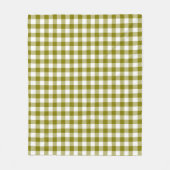 Farmhouse Olive-Green and White Buffalo Plaid フリースブランケット (正面)