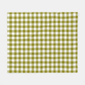 Farmhouse Olive-Green and White Buffalo Plaid フリースブランケット (正面(横))