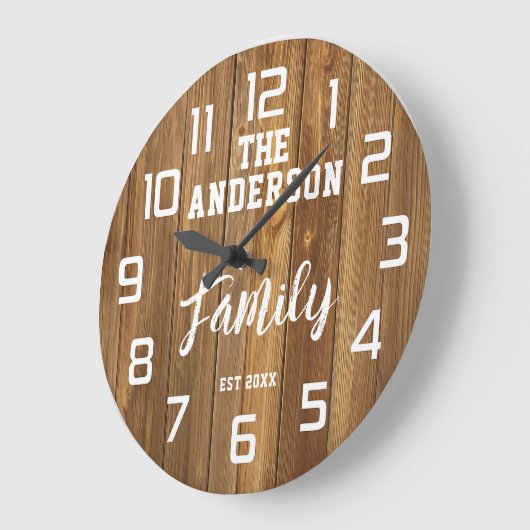 Farmhouse personalized rustic country style  ラージ壁時計 (傾斜)