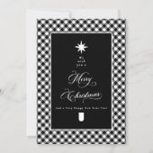 Farmhouse Plaid Chalkboard メリークリスマス 写真入り シーズンカード (正面)