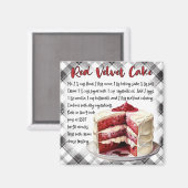 Farmhouse Red Velvet Cake Recipe Black White Plaid マグネット (正面/裏面)