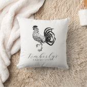 Farmhouse Rooster Custom Kitchen Throw Pillow クッション (ブランケット)