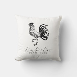 Farmhouse Rooster Custom Kitchen Throw Pillow クッション
