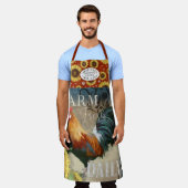 Farmhouse Rouster nサンフラワーズキ素朴ッチン名 エプロン (着用した状態)
