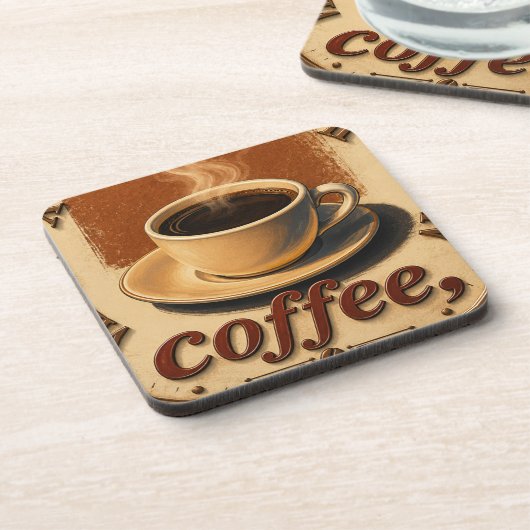 Farmhouse Rustic Vintage Kitchen Coffee Cup コースター (左側)