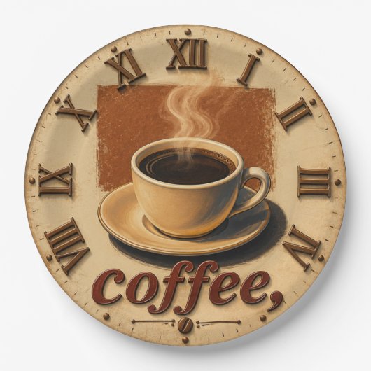 Farmhouse Rustic Vintage Kitchen Coffee Cup ペーパープレート (正面)