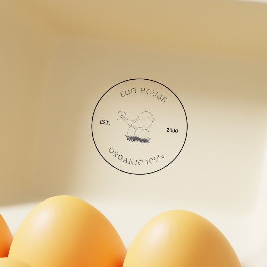 Farmhouse Style Egg Carton Stamp Family Business ラバースタンプ