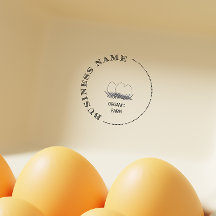 Farmhouse Style Egg Carton Vintage Round Stamp 