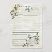 Farmhouse Tea Bridal Shower Flat Recipe Card アドバイスカード (裏面)