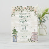 Farmhouse Tea Bridal Shower Invitation 招待状 (スタンド正面)
