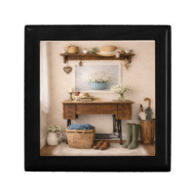 Farmhouse Vintage Cottagecore Jewelry Box