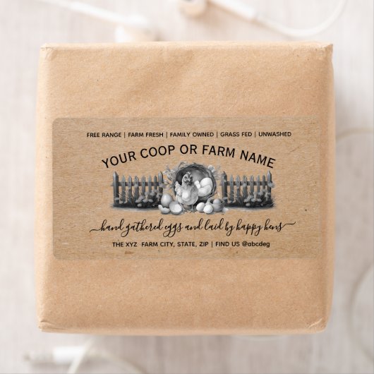 Farmhouse Vintage Egg Carton  ラベル (インサイチュ)