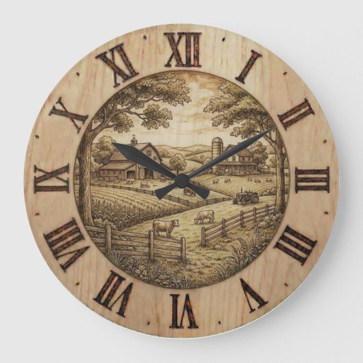 Farmhouse Wall Clock ラージ壁時計 (正面)