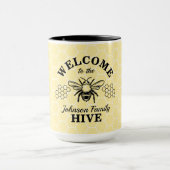 Farmhouse Welcome to Our Bee Hive コーヒーマグ マグカップ (中央)