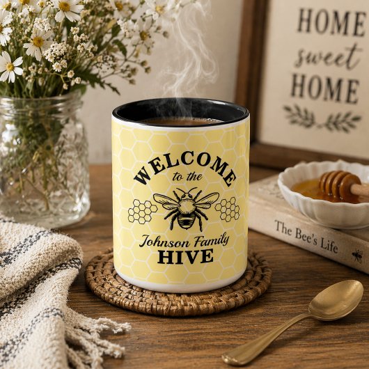 Farmhouse Welcome to Our Bee Hive コーヒーマグ マグカップ
